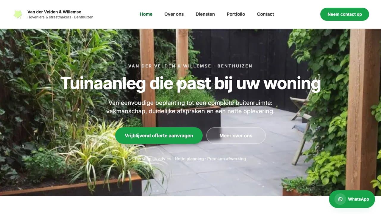 Van der Velden & Willemse - Business Website
